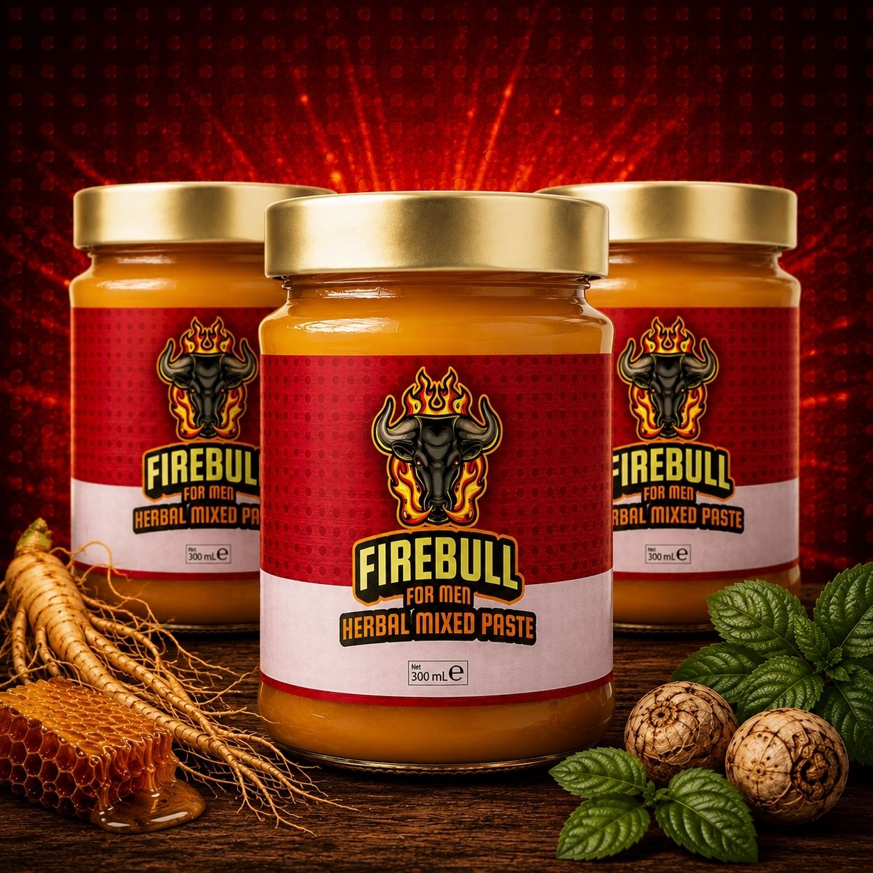 3 Gläser Firebull-Paste