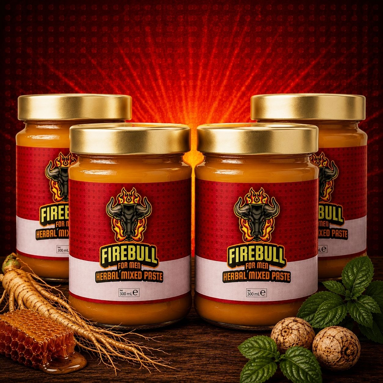 4 Gläser Firebull-Paste